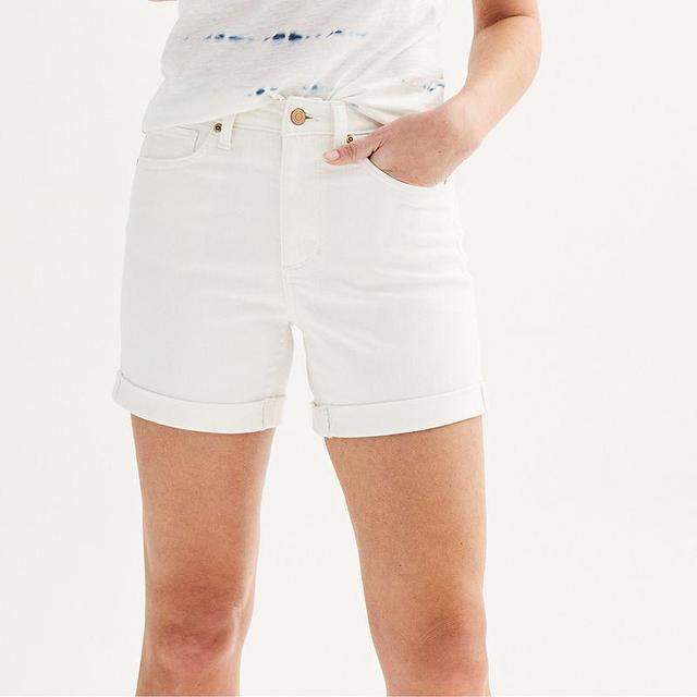 Womens Sonoma Goods For Life Premium Roll Cuff Jean Shorts Product Image