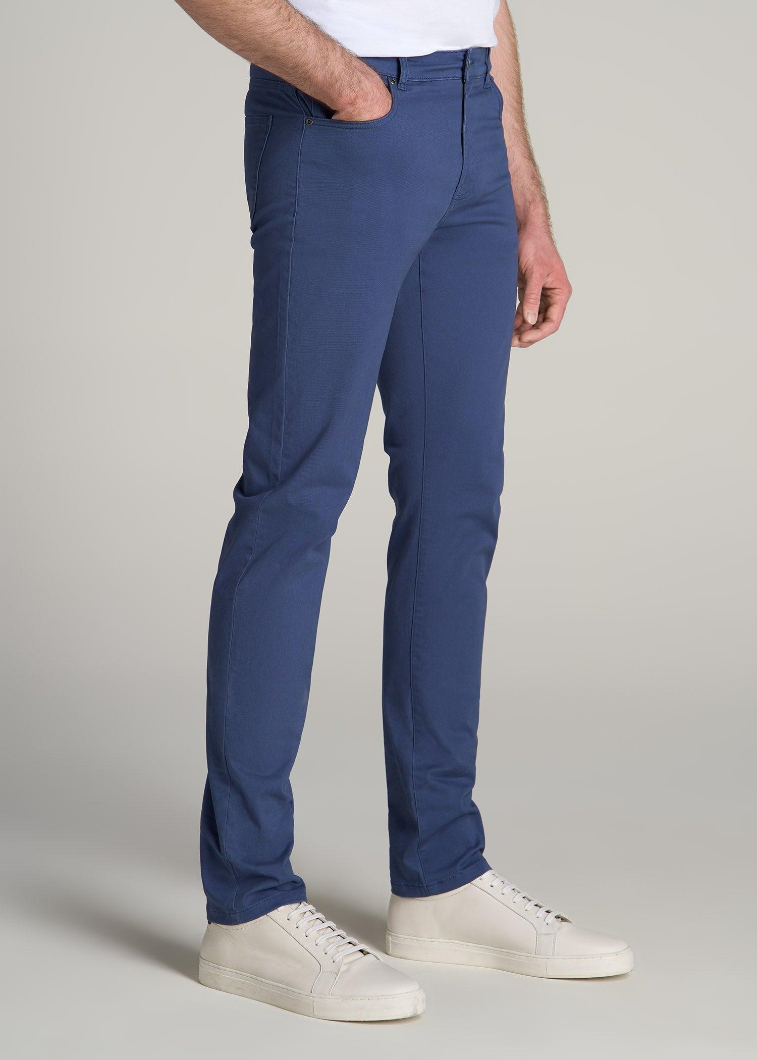 Dylan SLIM FIT Five-Pocket Pants For Tall Men in Steel Blue Male Product Image