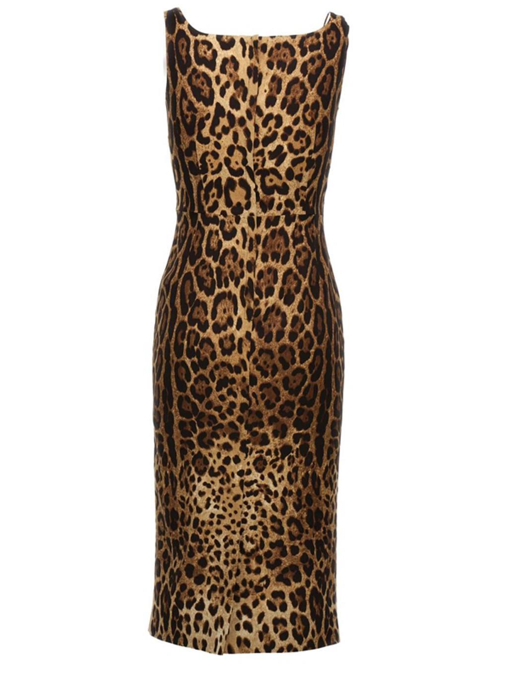 DOLCE & GABBANA Sleeveless Dress With Spotted Print In Multicolore Product Image