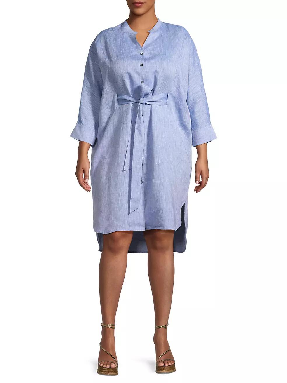 Fresia Cotton-Linen Shirtdress Product Image