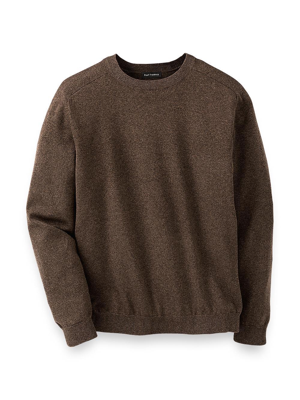 Cotton Crew Neck Sweater - Brown Product Image