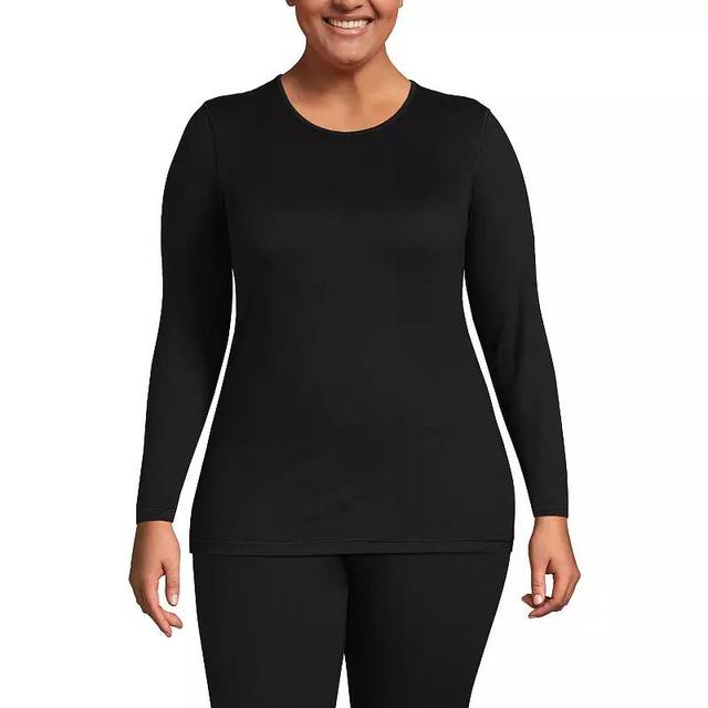 Plus Size Lands End Thermaskin Long Underwear Crewneck Top, Womens Product Image