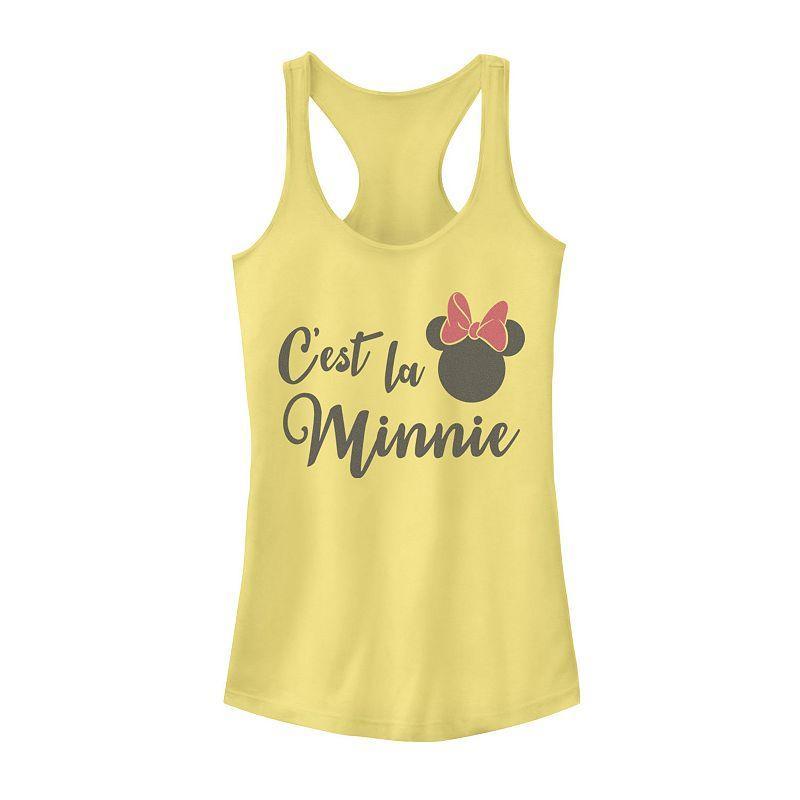 Disneys Mickey And Friends Cest La Minnie Text Juniors Racerback Graphic Tank Top, Girls Product Image