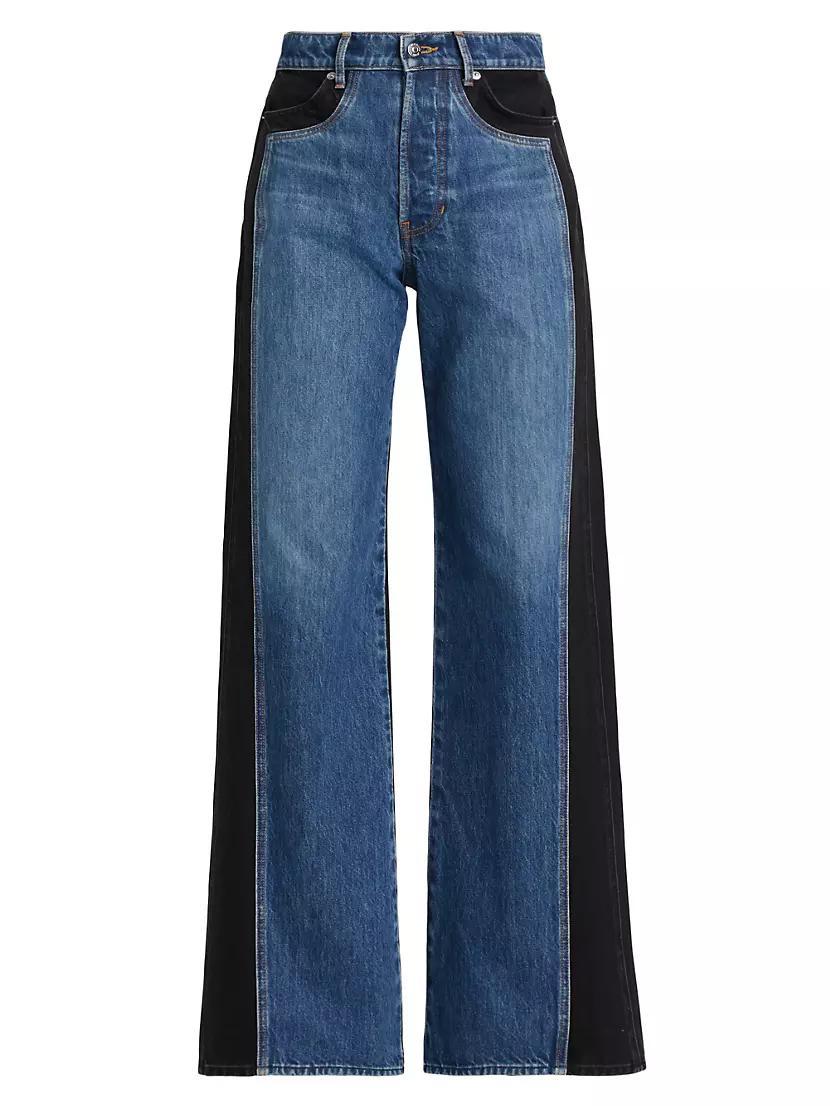 Taylor Colorblocked High-Rise Wide Flare Jeans Product Image