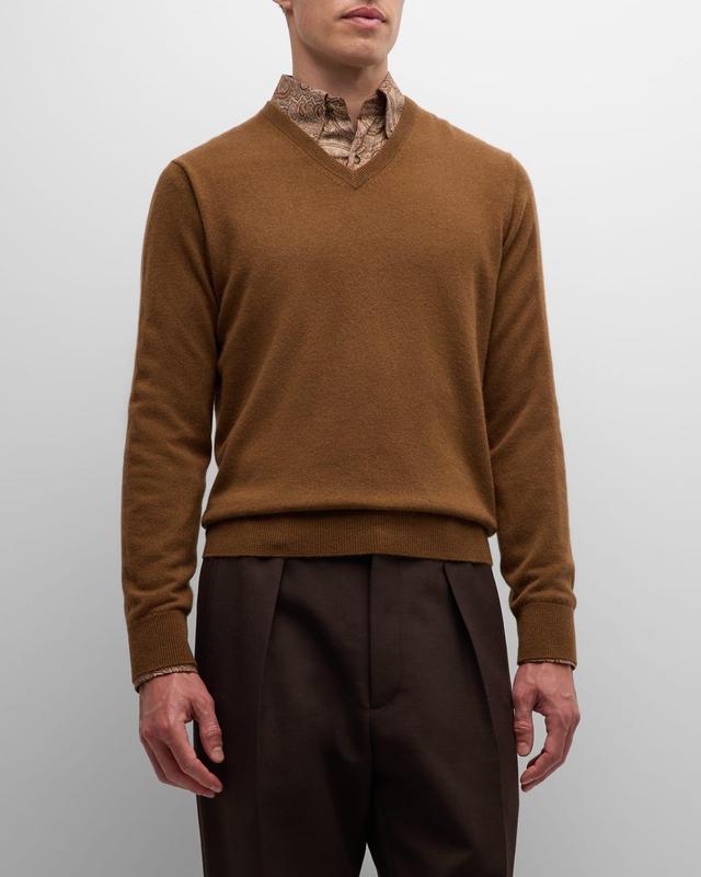 Mens Cashmere V-Neck Sweater Product Image