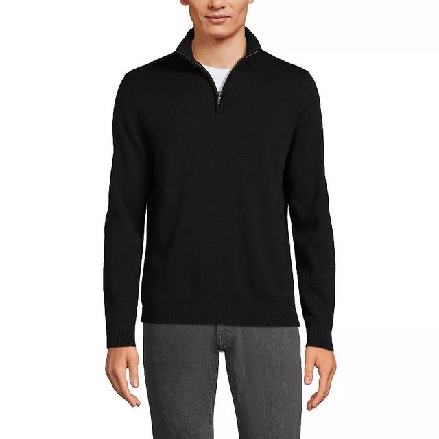 Big & Tall Lands End Fine Gauge Long Sleeve 1/4-Zip Sweater, Mens Product Image