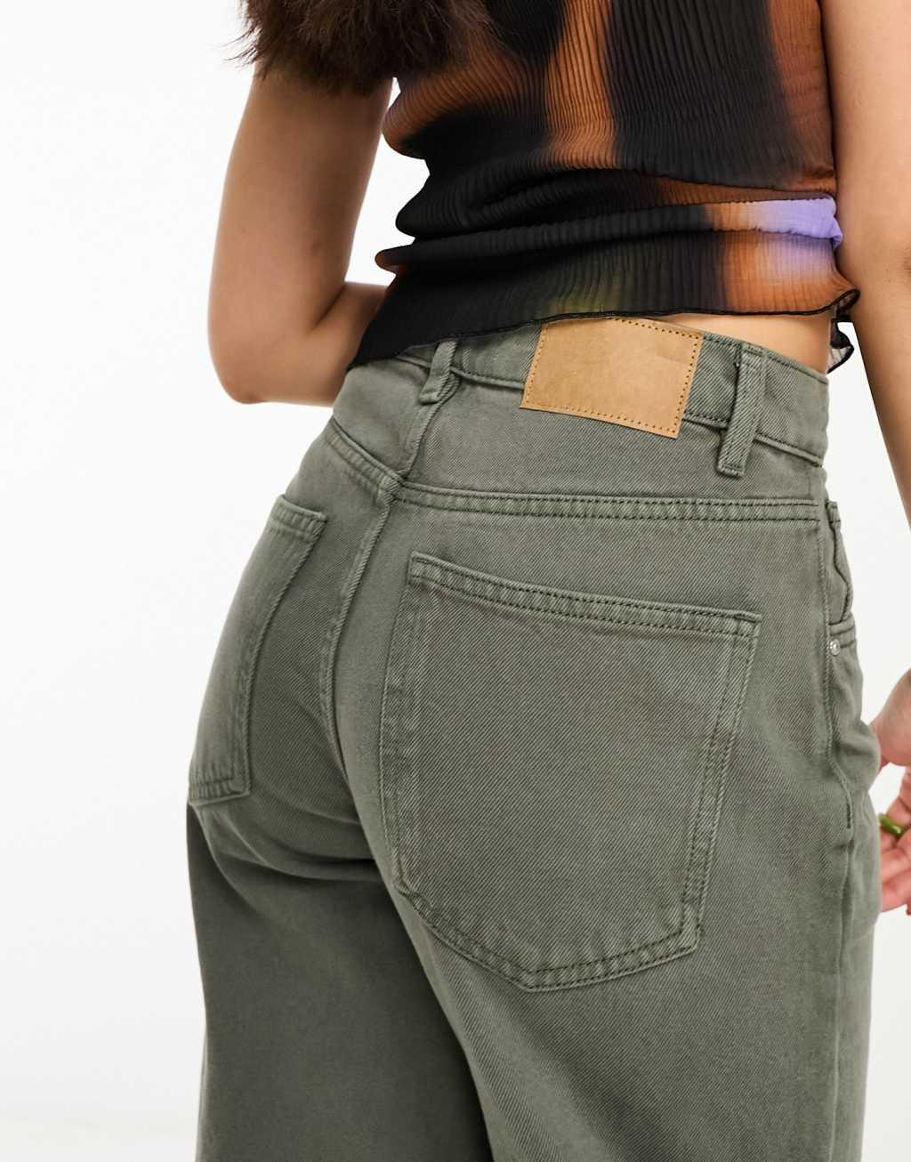 Cotton On loose straight leg jeans in smokey green  Product Image