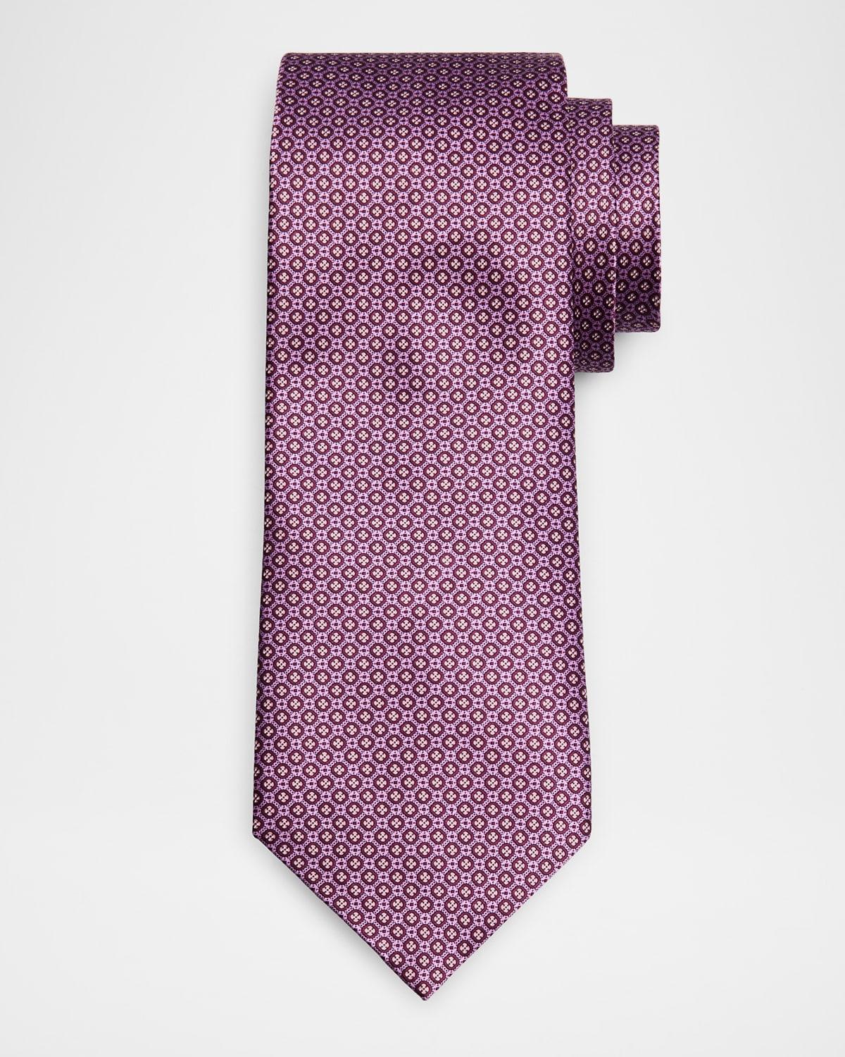 Men's Small Squares Silk Tie Product Image