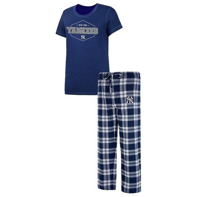 Womens Concepts Sport /Gray New York Yankees Plus Size Badge Sleep Set Blue Product Image