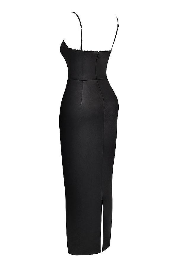 Stefania Black Corset Maxi Dress Product Image