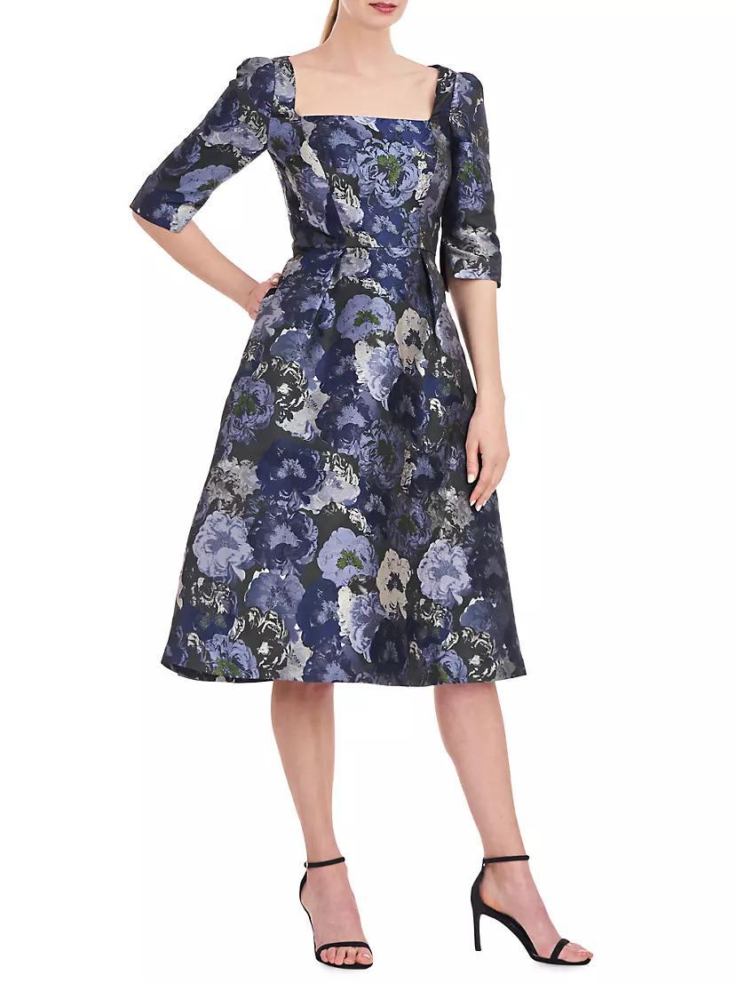 Piper Metallic Floral Midi Dress Product Image