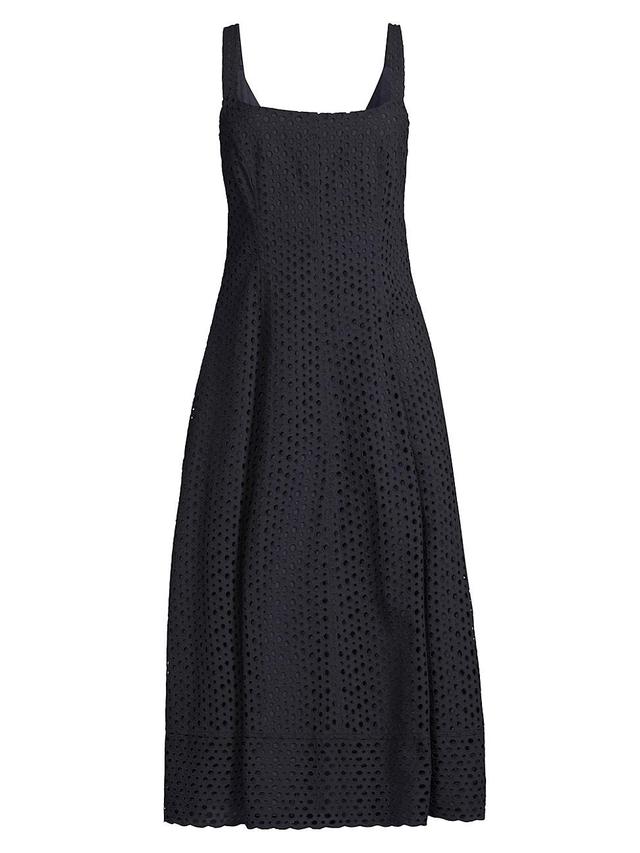 Womens Circle Eyelet A-Line Midi-Dress Product Image