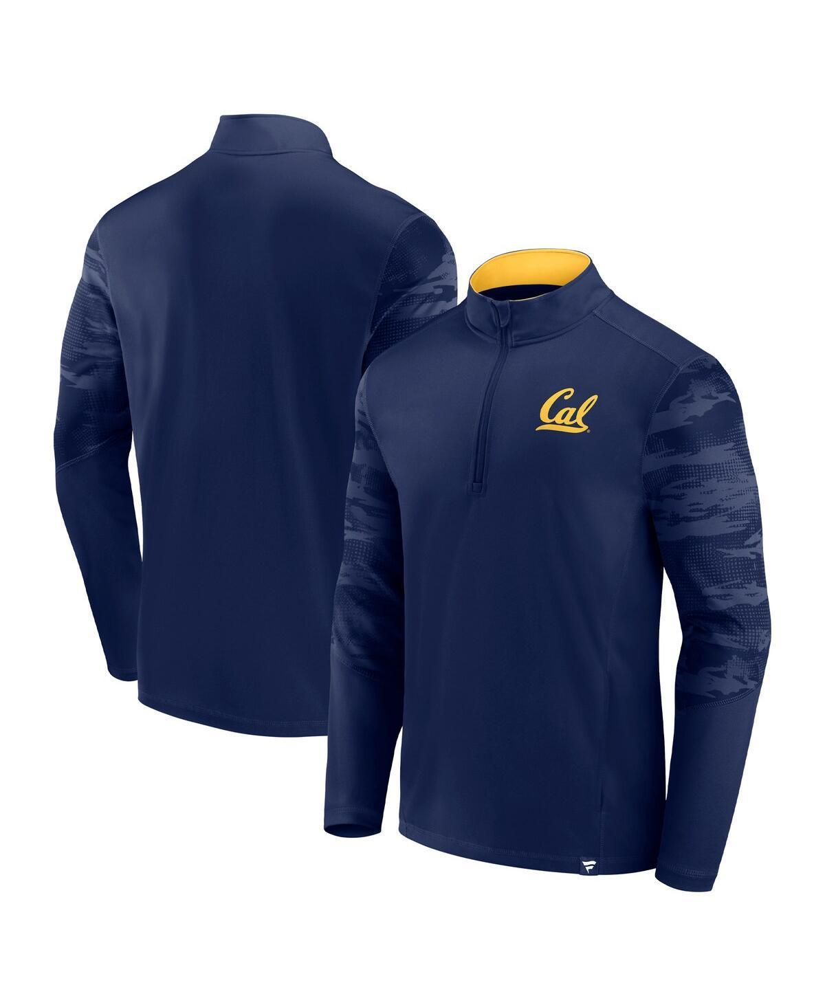 Mens Fanatics Navy Cal Bears Ringer Quarter-Zip Top Product Image