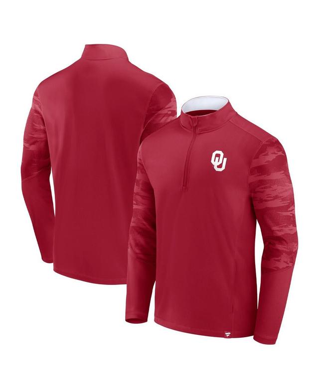 Mens Fanatics Crimson Oklahoma Sooners Ringer Quarter-Zip Top Product Image