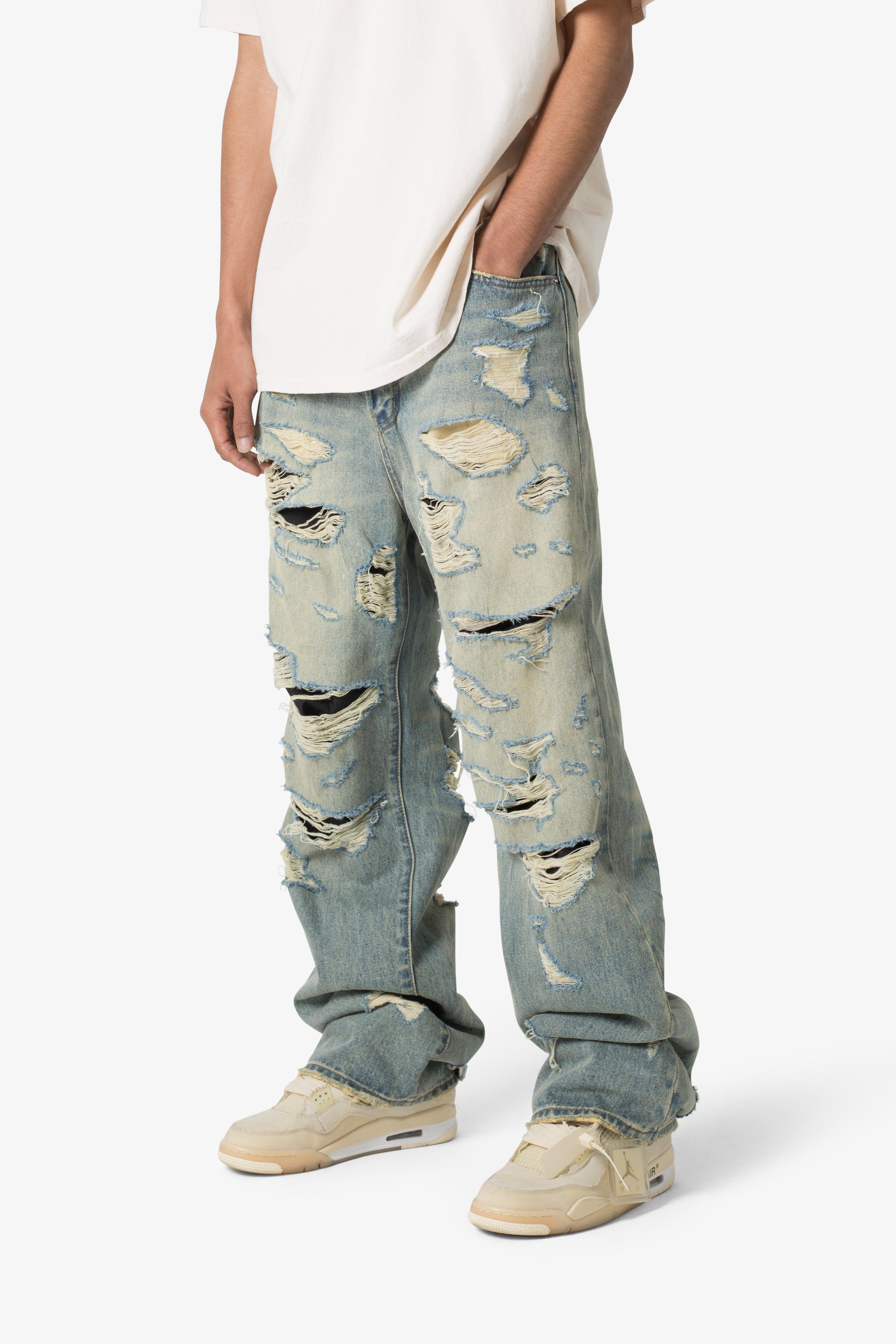 Ultra Baggy Distressed Denim - Vintage Blue Product Image