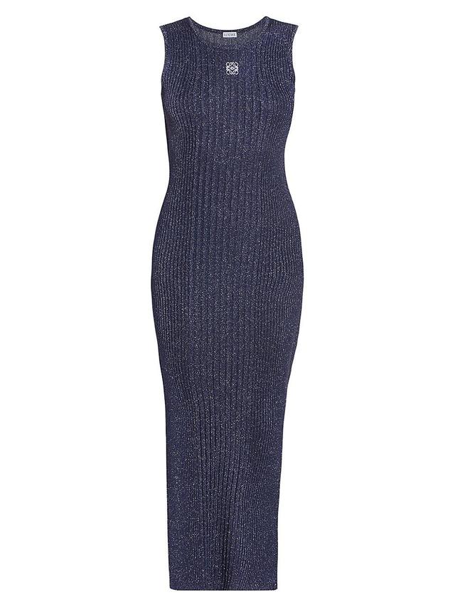 Lurex Knit Midi Dress with Anagram Detail Product Image