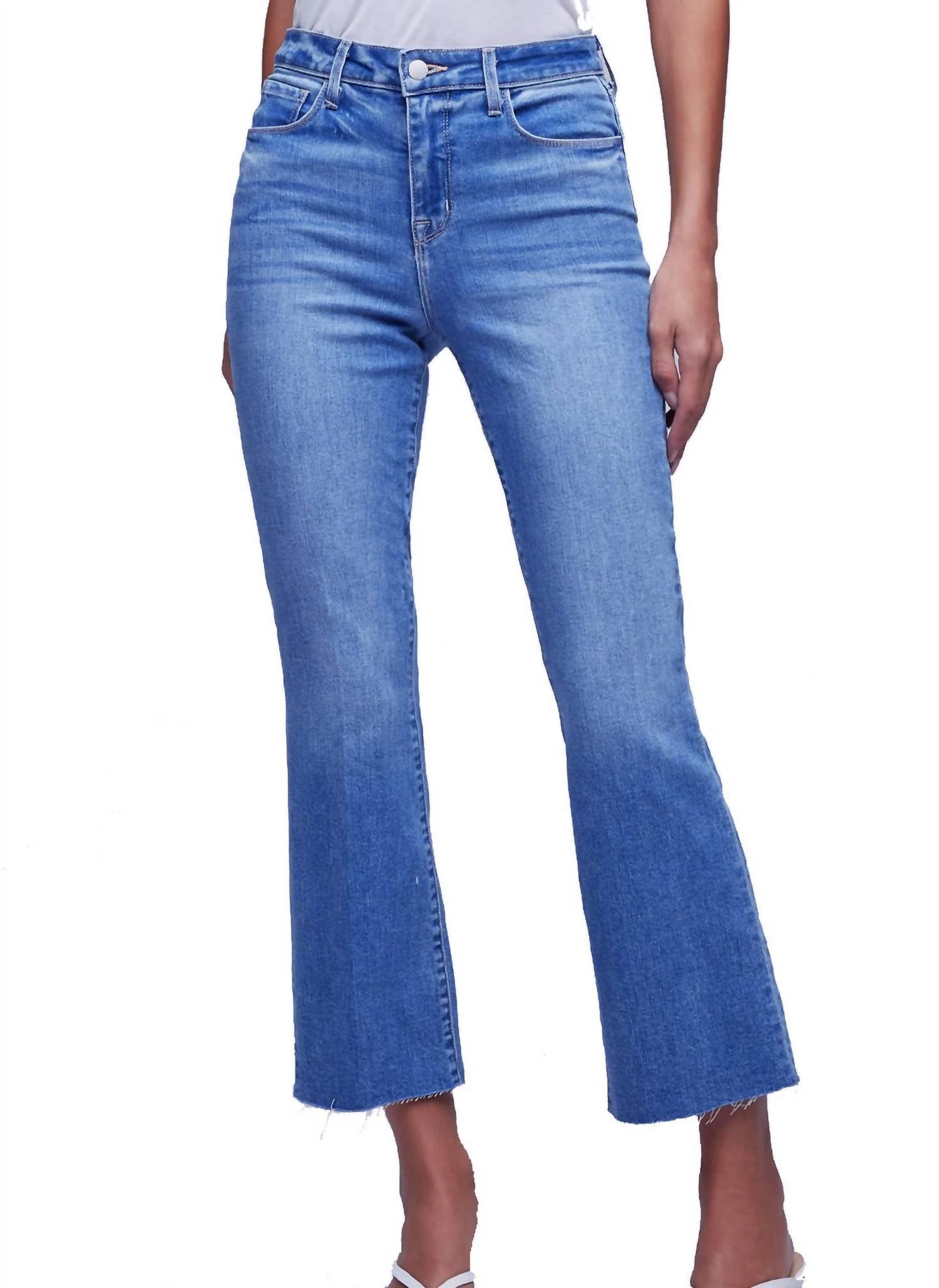 Kendra High Rise Crop Flare Jean In Toledo In Blue Product Image