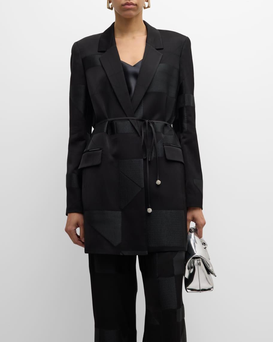 Textured Tie-Waist Blazer Product Image