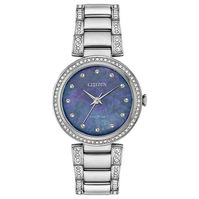 Citizen Eco-Drive Womens Silhouette Stainless Steel & Crystal Bracelet Watch 28mm Product Image