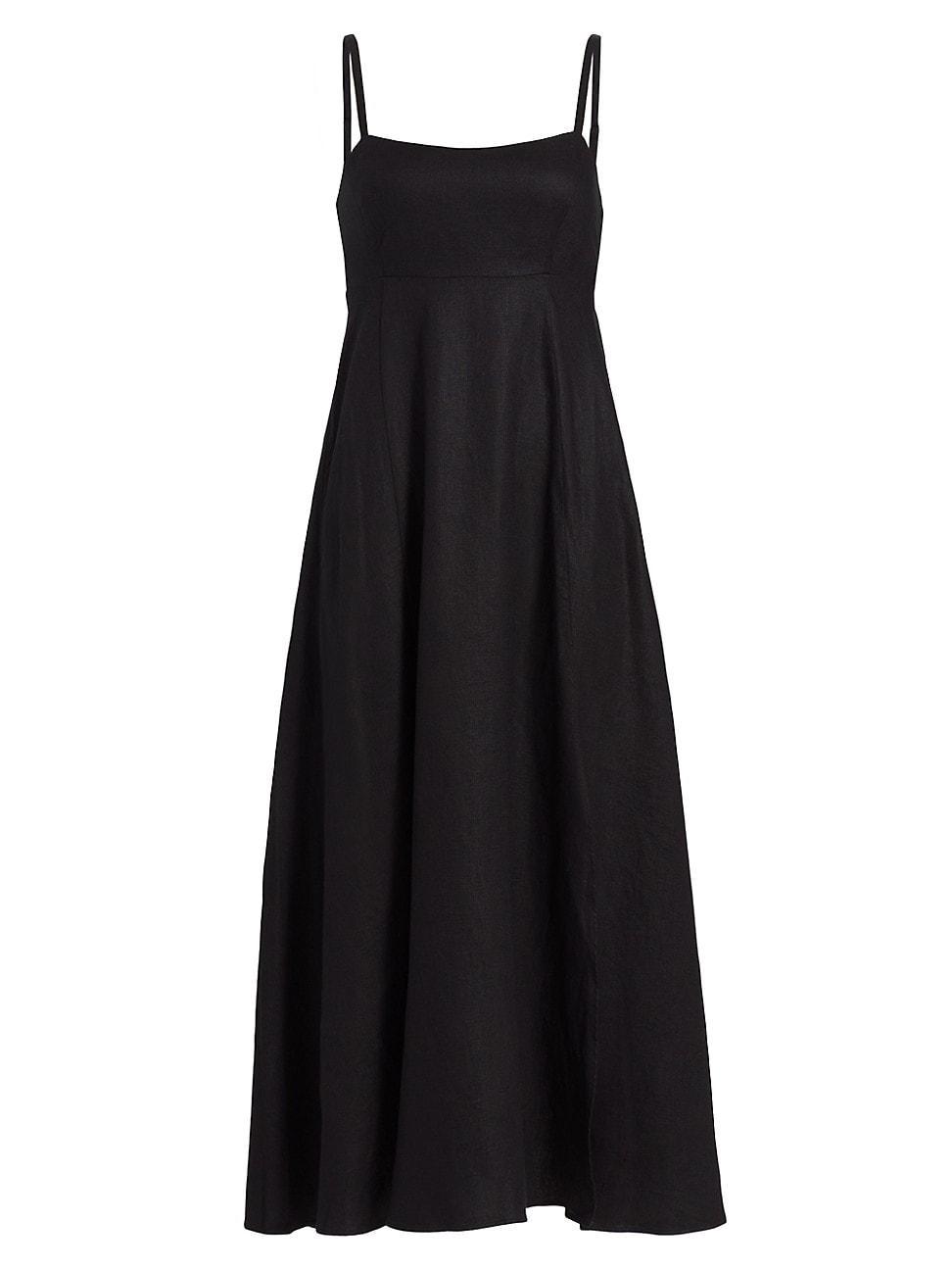 Womens Daryl Linen Sleeveless Midi-Dress Product Image