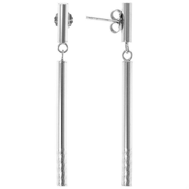 Judy Crowell Sterling Silver Textured Bar Drop Earrings, Womens Product Image