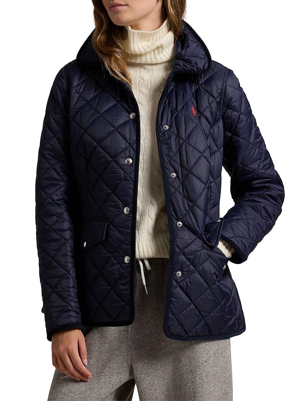 Womens Quilted Snap-Front Jacket Product Image