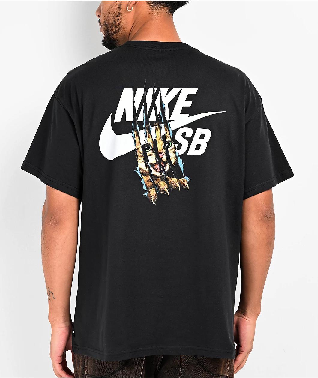 Nike SB Cat Scratch Black T-Shirt Product Image