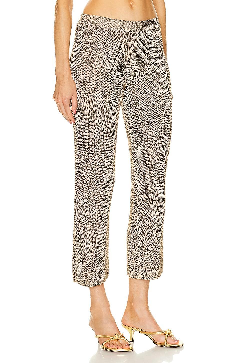 Cult Gaia Lawena Fit To Flare Knit Pant in Brown Product Image