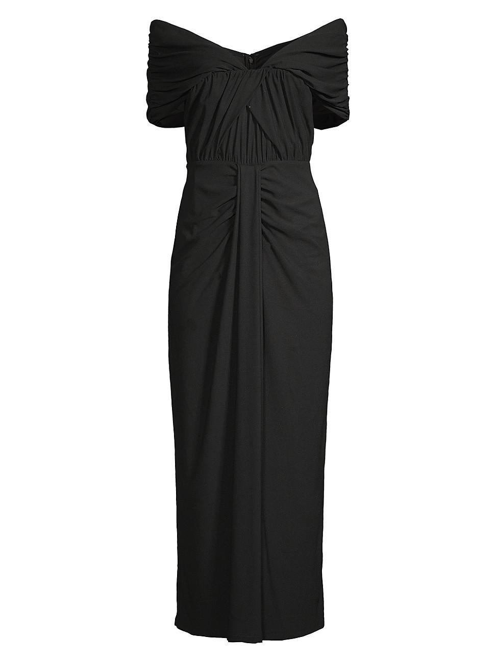 Womens Off-The-Shoulder Draped Gown Product Image