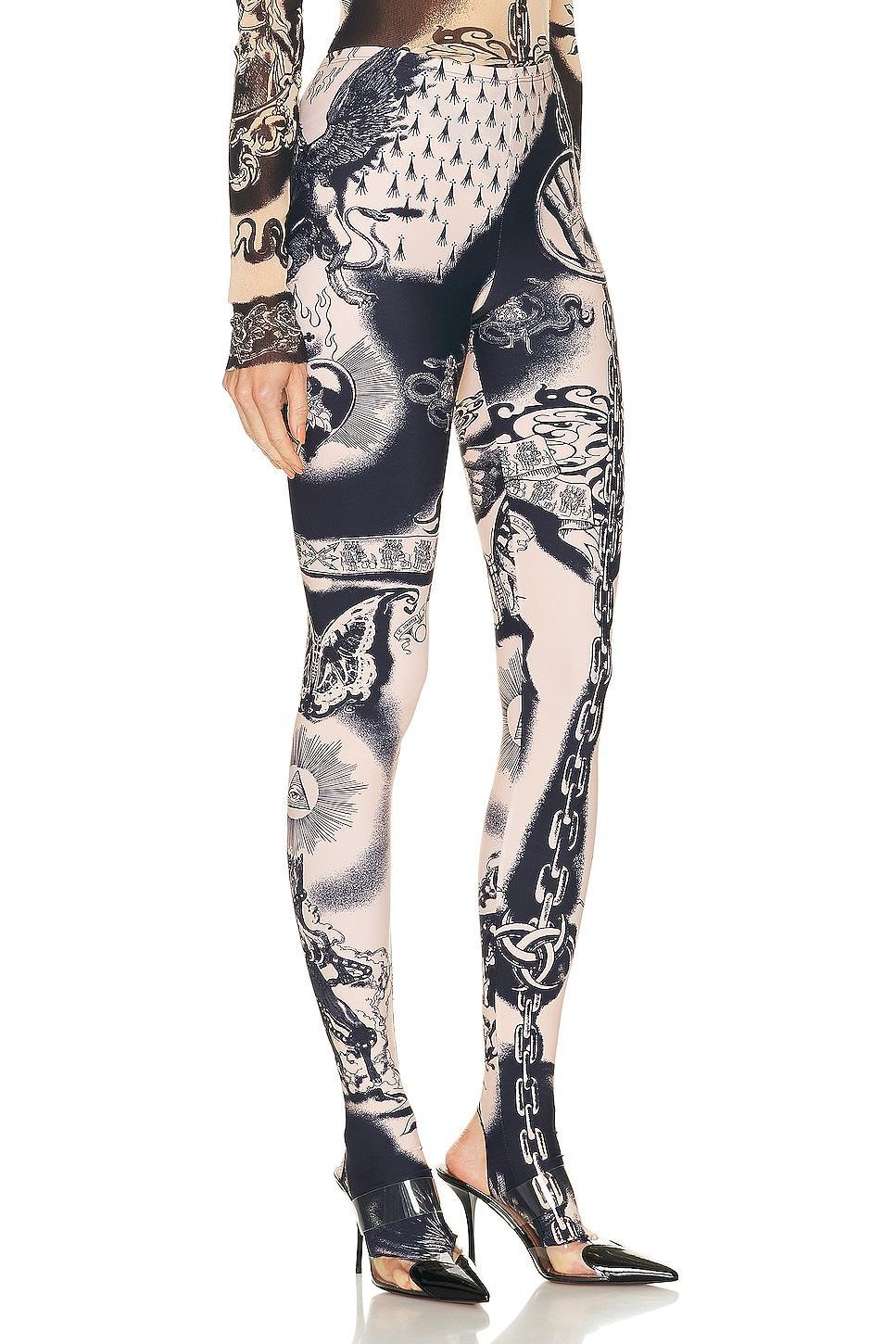 Jean Paul Gaultier Printed Heraldique Legging in Nude Product Image