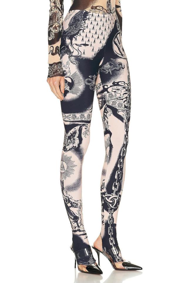 Jean Paul Gaultier Printed Heraldique Legging in Nude Product Image