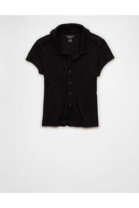 AE Collared Button-Up T-Shirt Women's Product Image