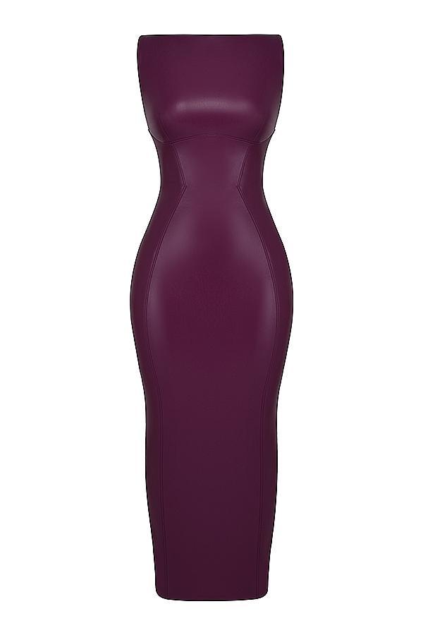 Sahara Merlot Vegan Leather Maxi Dress Product Image