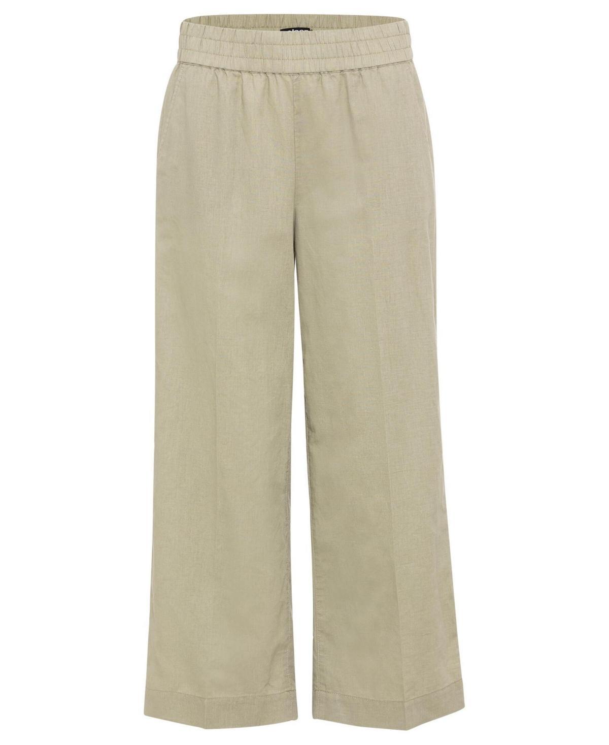 Olsen Womens Anna Fit Wide Leg Cotton Linen Pull-On Culottes Product Image