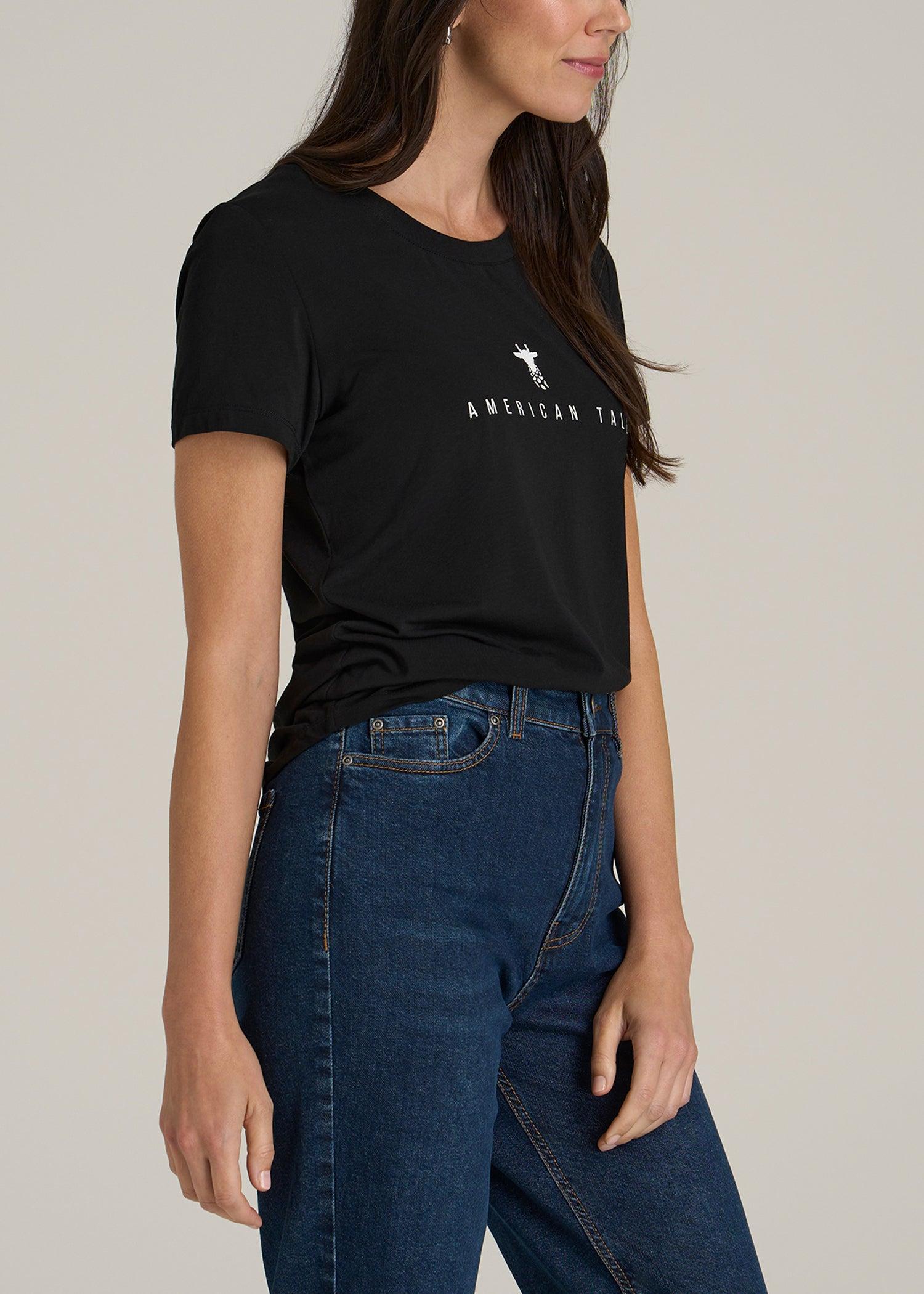 Logo Tee for Tall Women in White Product Image