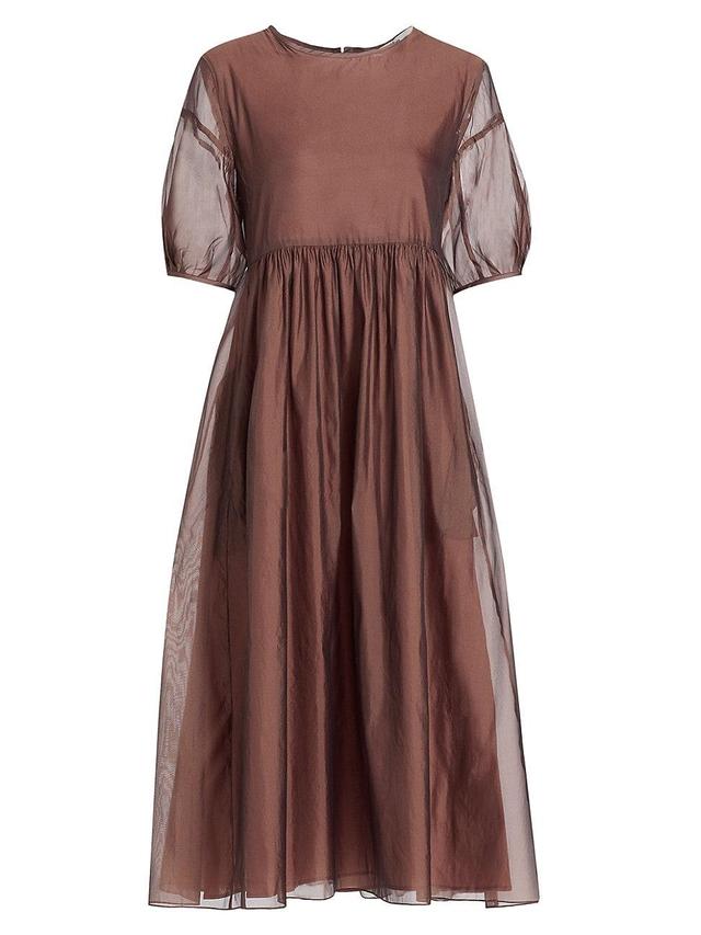 Womens Fatoso Silk-Blend A-Line Midi-Dress Product Image