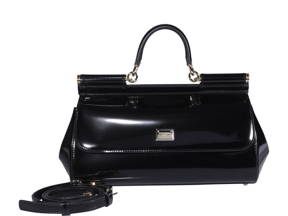 Patent Leather Medium New Sicily Bag In Black Product Image