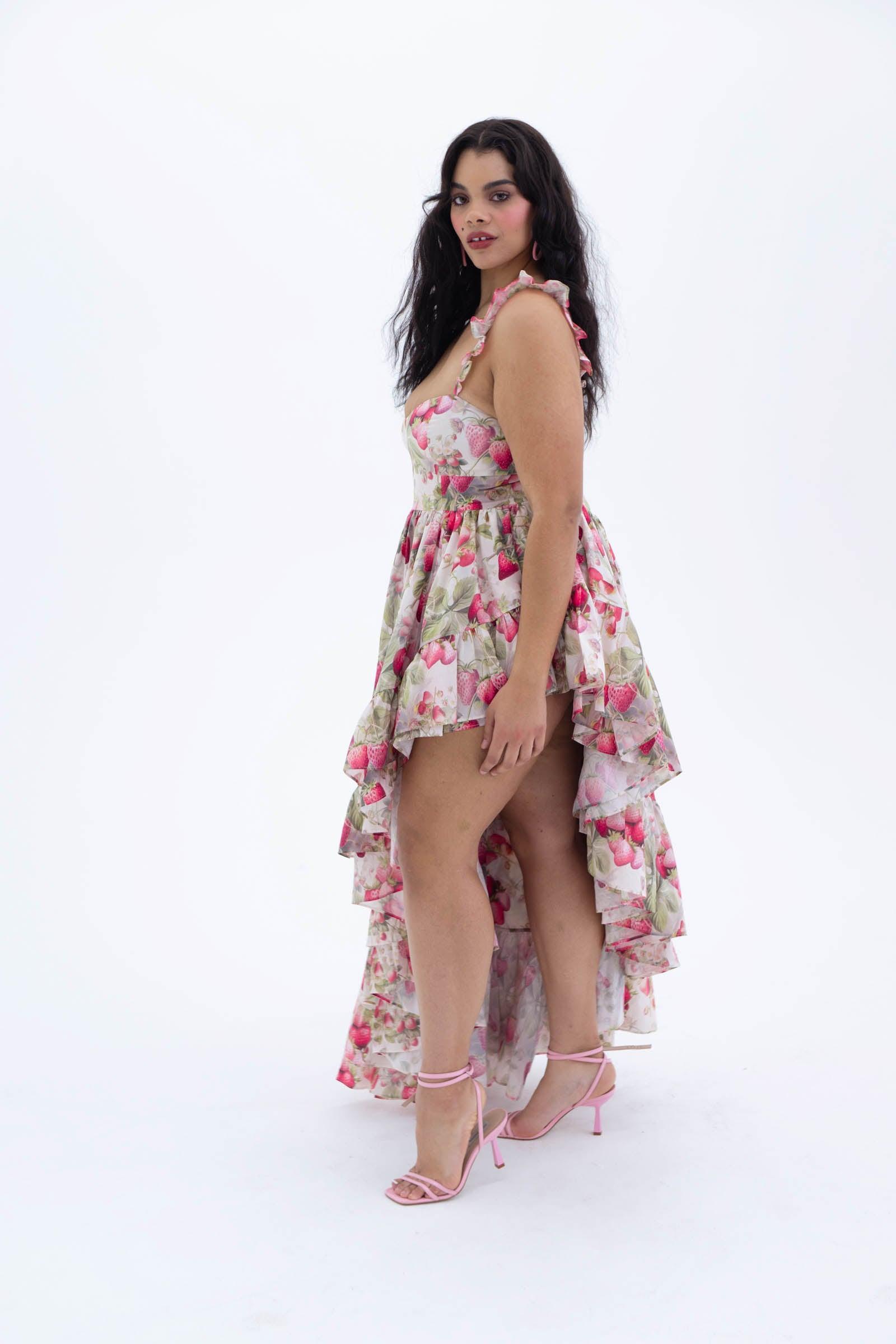 Legs for Days Strawberry Cream Dress Product Image