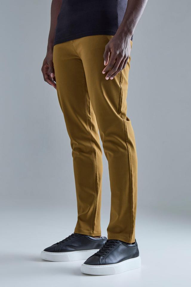 Fixed Waist Slim Fit Technical Golf Stretch Pants | boohooMAN USA Product Image