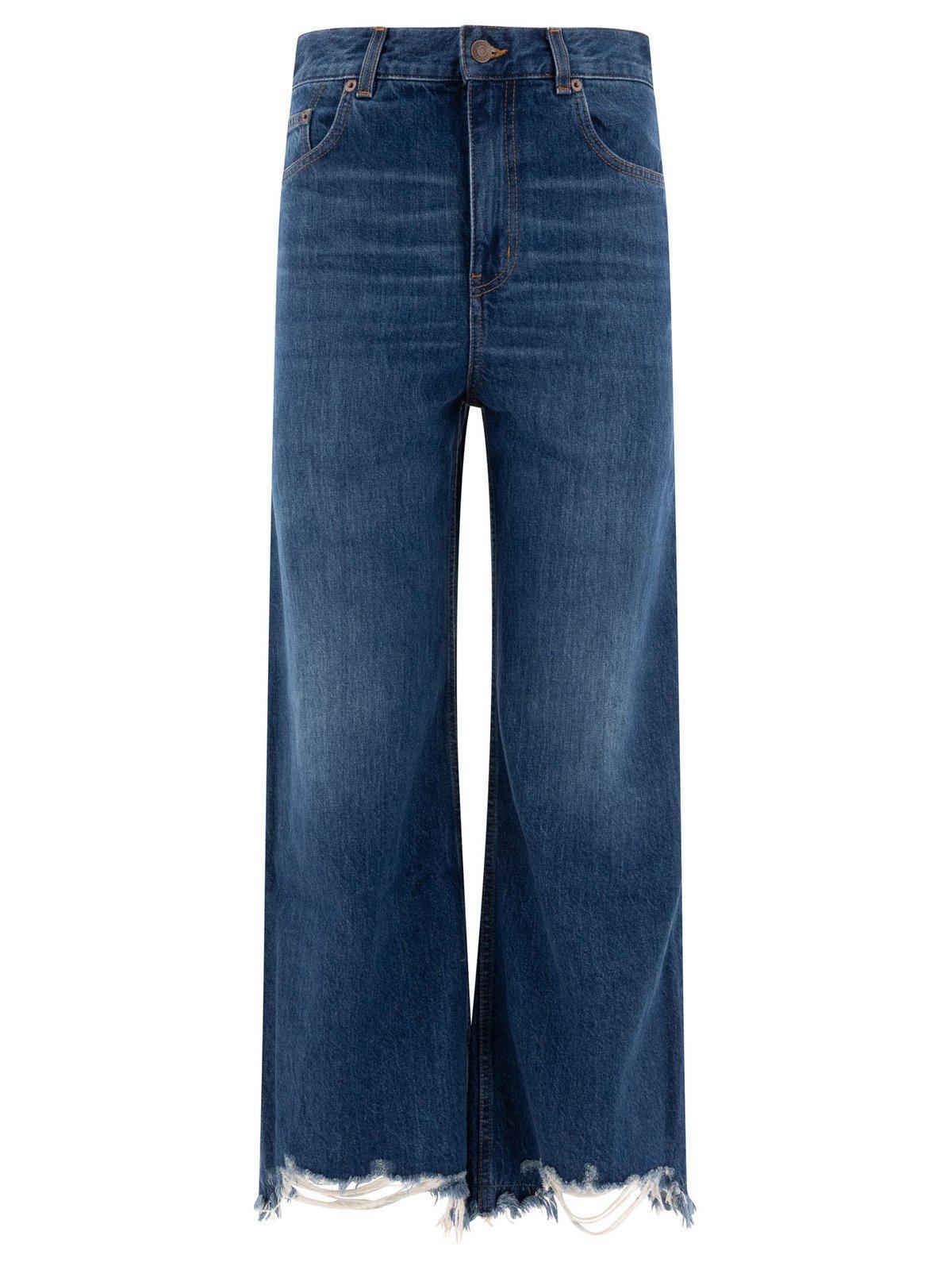 CHLOÉ Cropped Wide-leg Jeans Blue Product Image