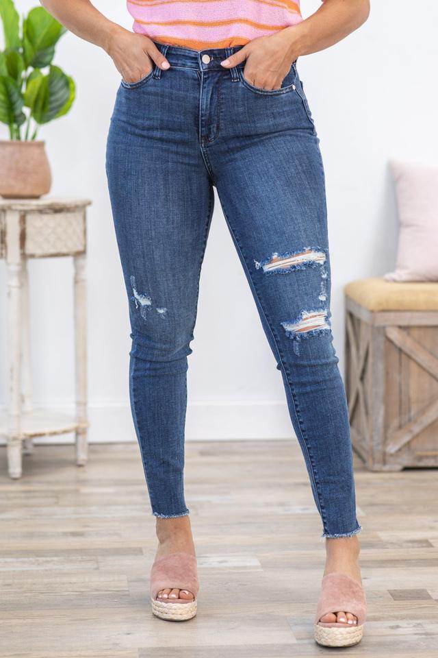 Judy Blue High Waist Skinny With Distress Jean Product Image