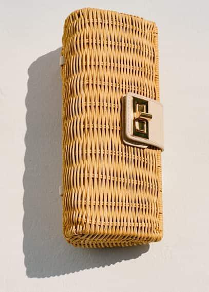 MANGO - Rattan clutch bag - One size - Women Product Image