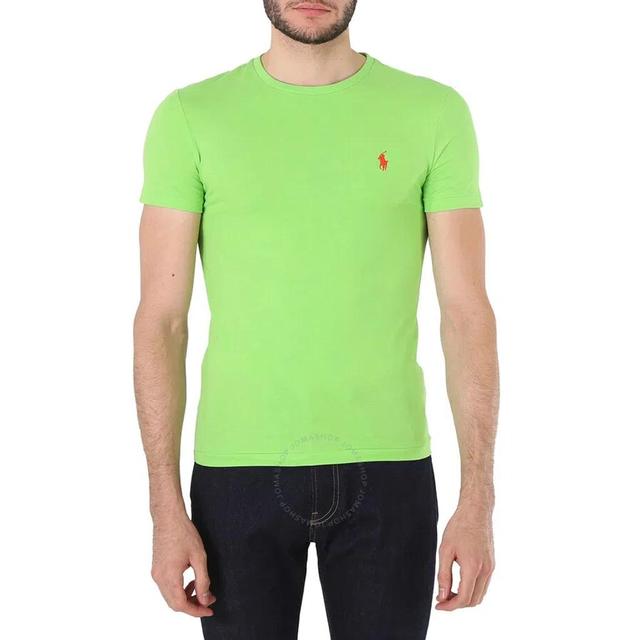 Men's Green Logo Embroidered Short-sleeve T-shirt Product Image