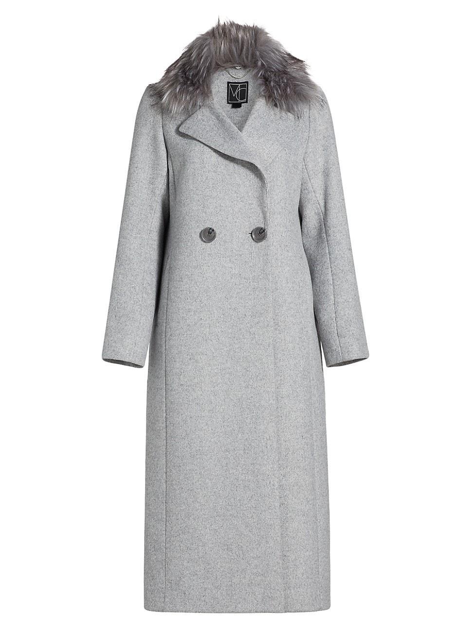 Womens Madison Fur Collar Maxi Wool Coat Product Image