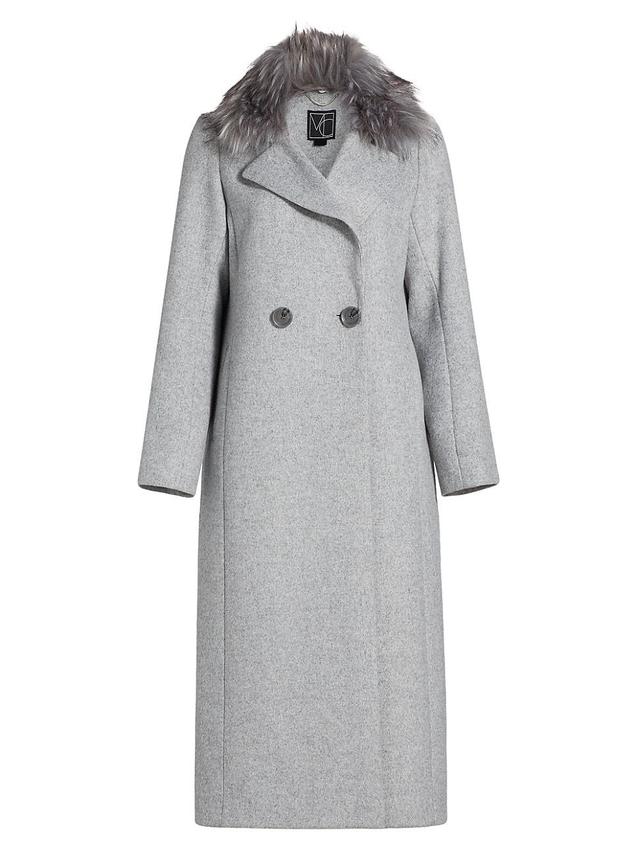 Womens Madison Fur Collar Maxi Wool Coat Product Image