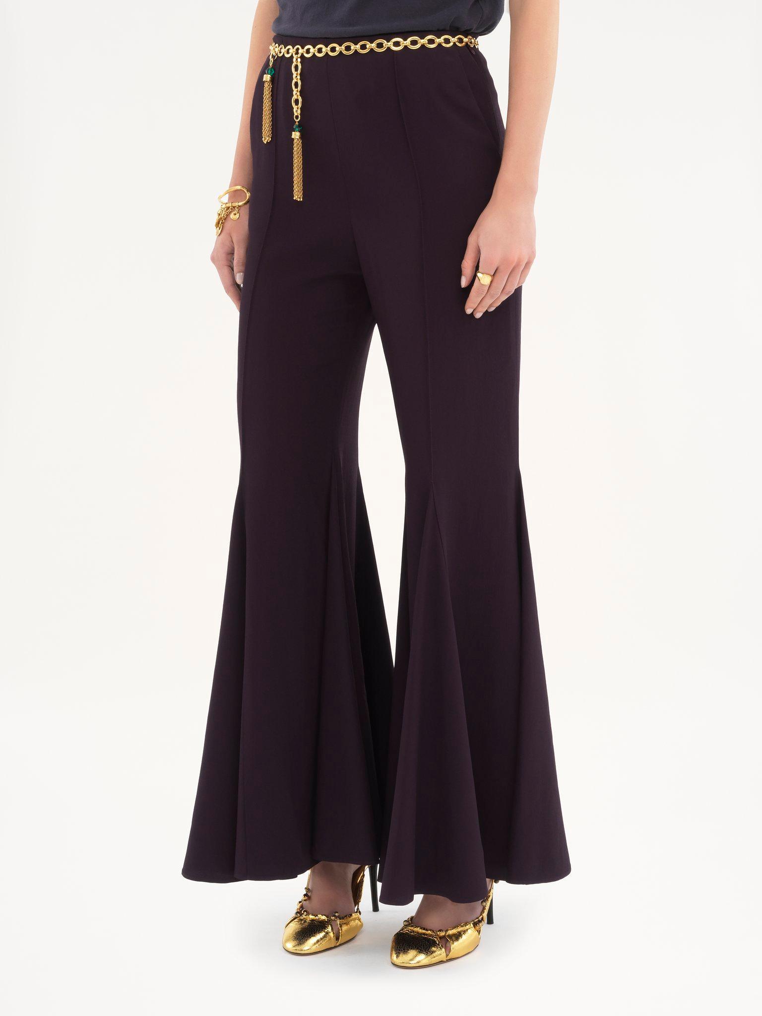 Cropped bootcut pants in crêpe satin Product Image