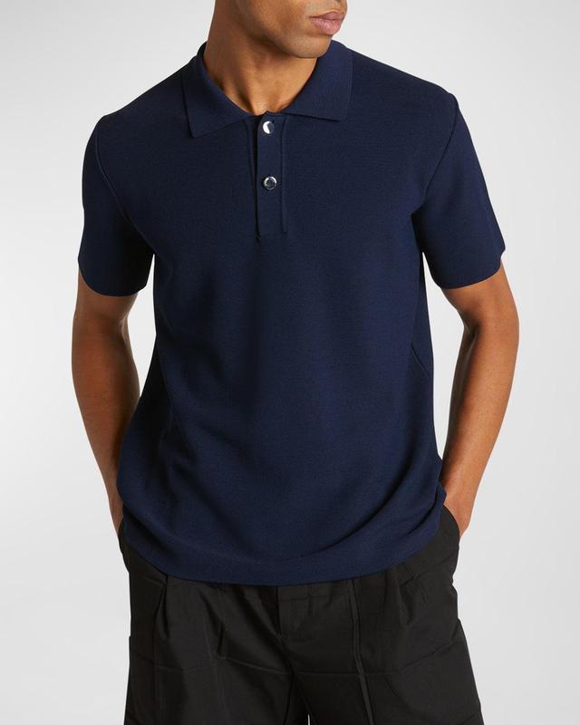 Mens Polo Shirt with Knit Logo Product Image