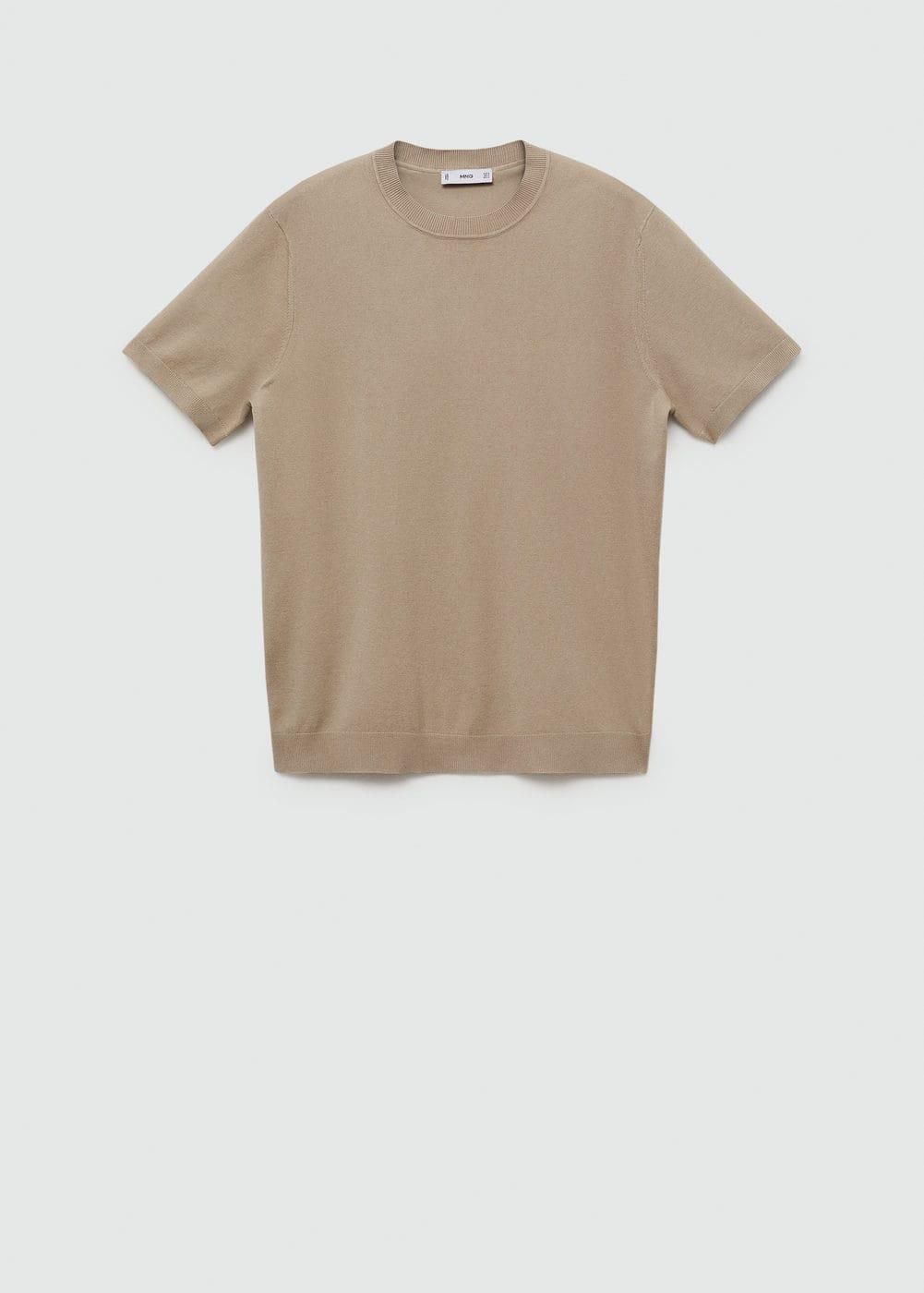 MANGO MAN - Fine-knit T-shirt beigeMen Product Image