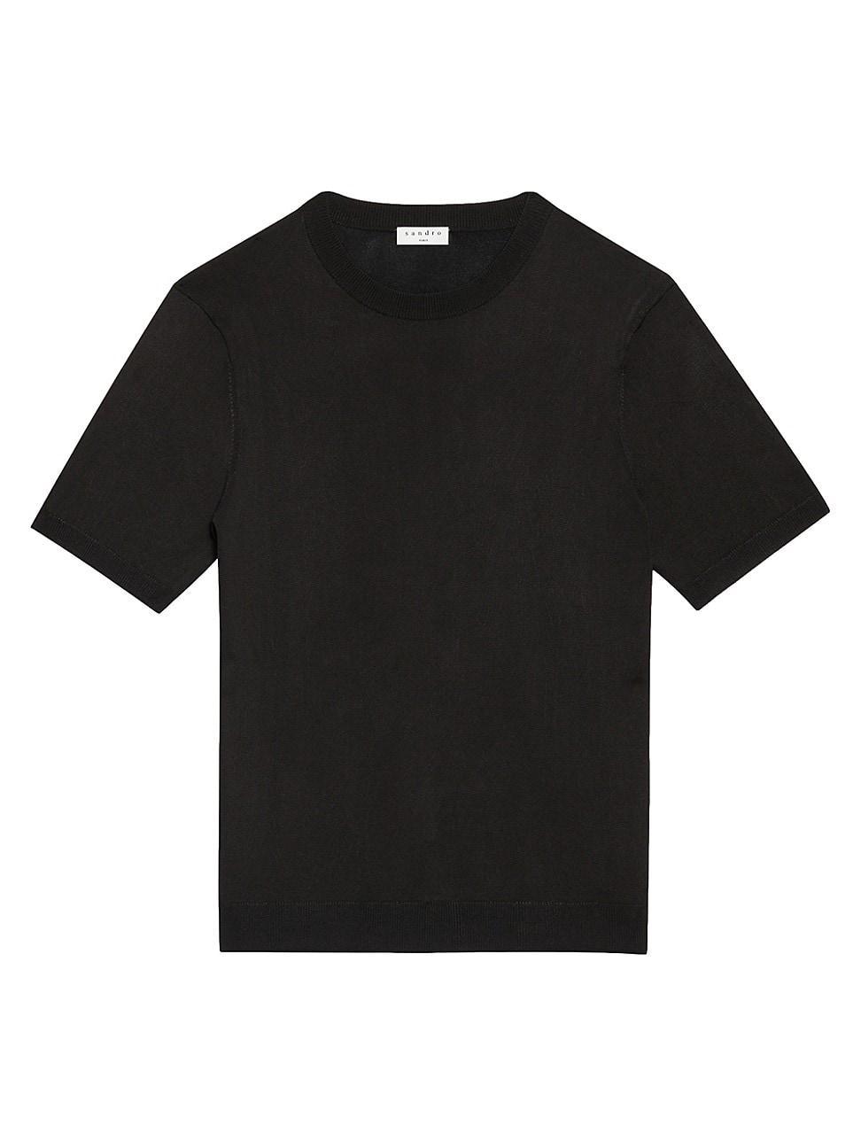 Sandro Pablo Solid Knit Tee Product Image