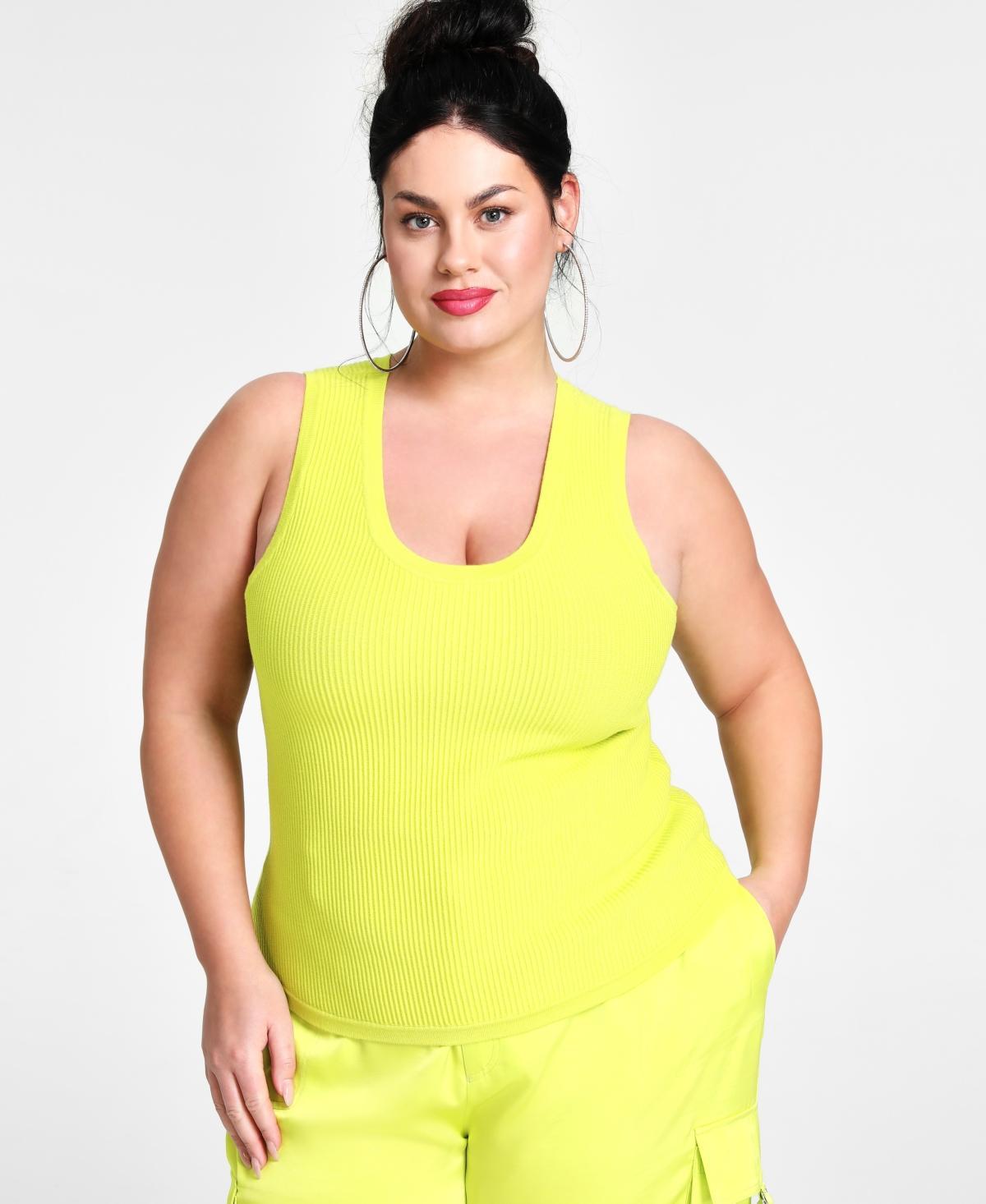 Nina Parker Trendy Plus Size Ribbed Sweater Tank Top Product Image